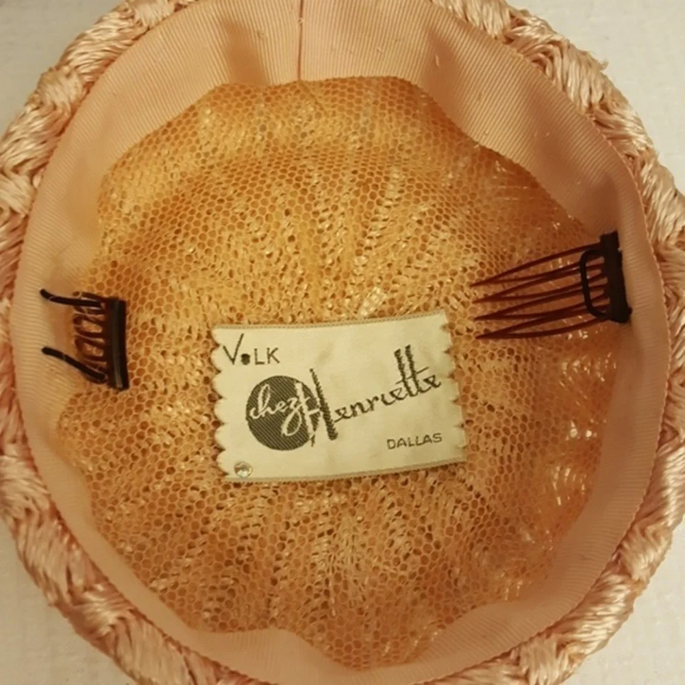 VINTAGE VOLK CHEZ HENRIETTE BLUSHY‎ PINK  PEACH  PILLBOX
